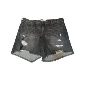 Torrid‎ Denim Distressed Black Jean Shorts Size 28 New